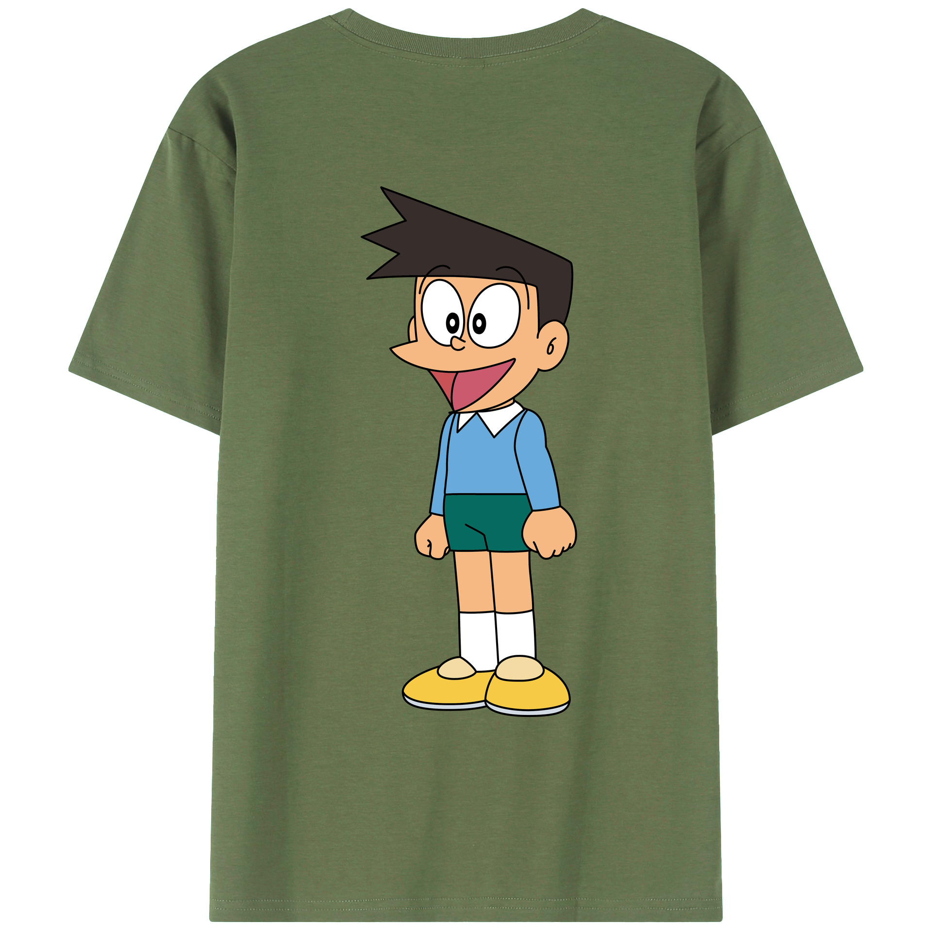 （画像用） ドラえもん 骨川 スネ夫 Doraemon Honekawa Suneo 綿100％ メンズ半袖Tシャツ（バックプリント） 通気性
